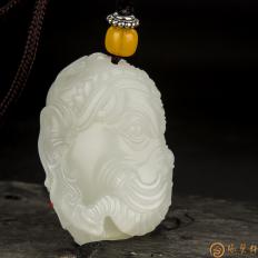 新疆和田玉白皮一级白玉籽玉挂件 六牙白象 35.5克
