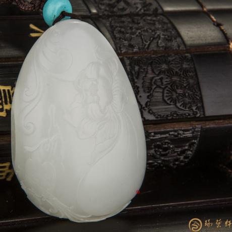 【琢艺轩】新疆和田玉洒金皮羊脂白玉籽玉把件 花开贫贱 57.9克