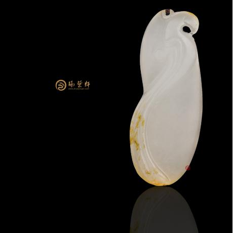 【琢艺轩】新疆和田红皮一级白籽玉挂件 仿古凤 3.4克