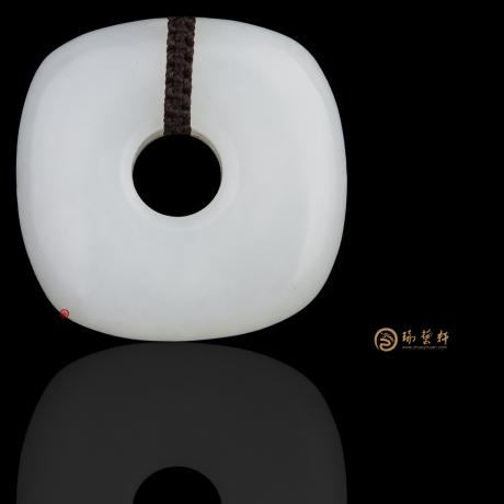 【琢艺轩】新疆和田黄皮羊脂白籽玉挂件 安然扣 21克